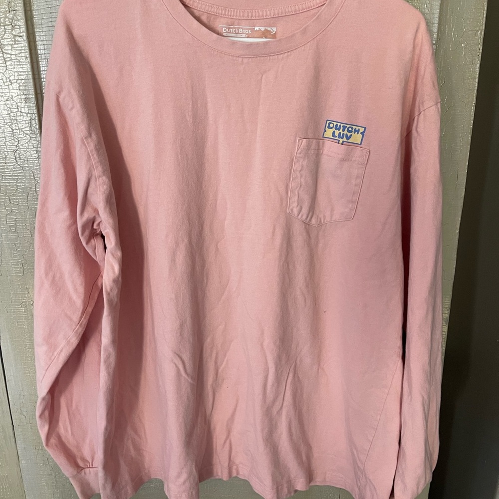 Dutch Bros Pink Long Sleeve Tee with Pocket